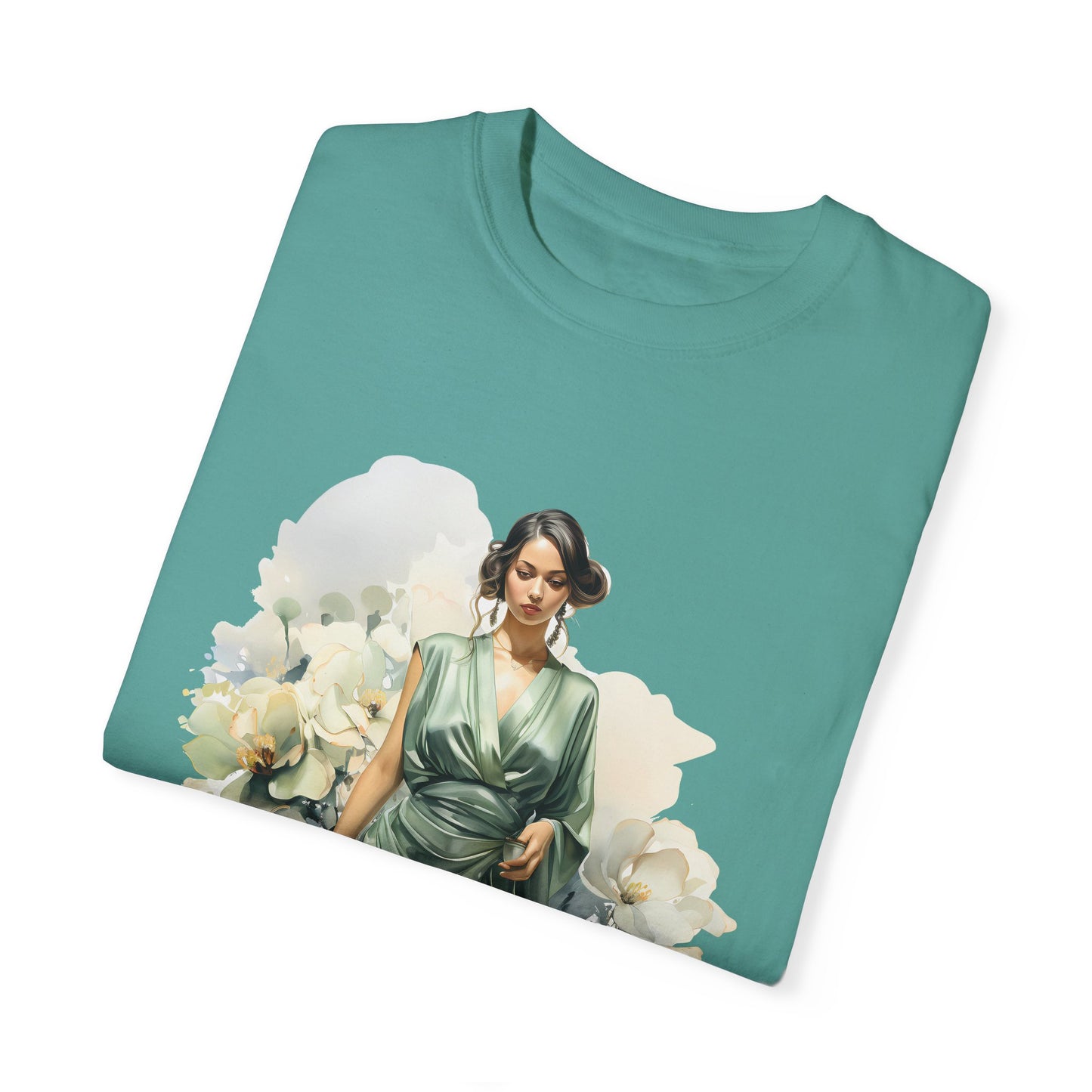 Floral Elegance Unisex Garment-Dyed T-Shirt - Stylish Spring Fashion