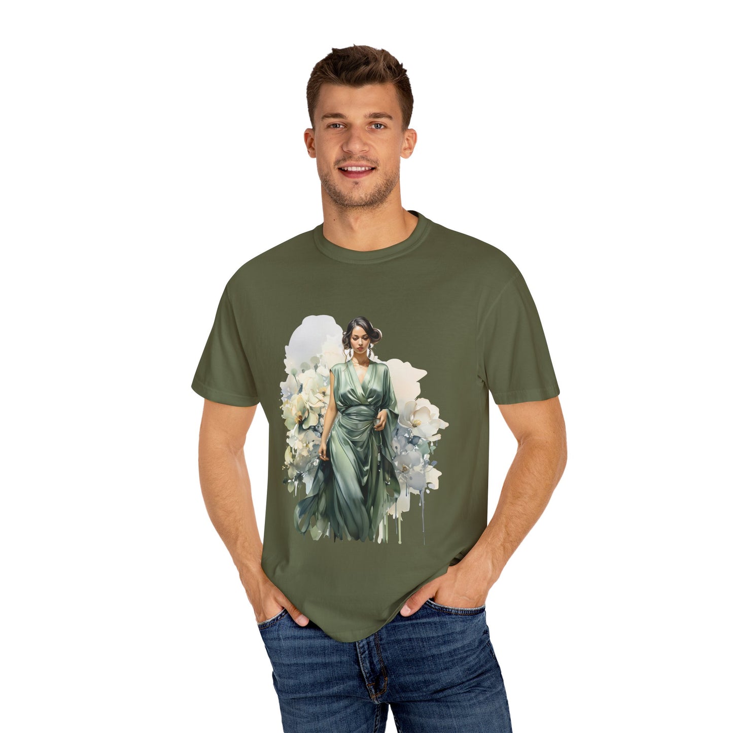Floral Elegance Unisex Garment-Dyed T-Shirt - Stylish Spring Fashion