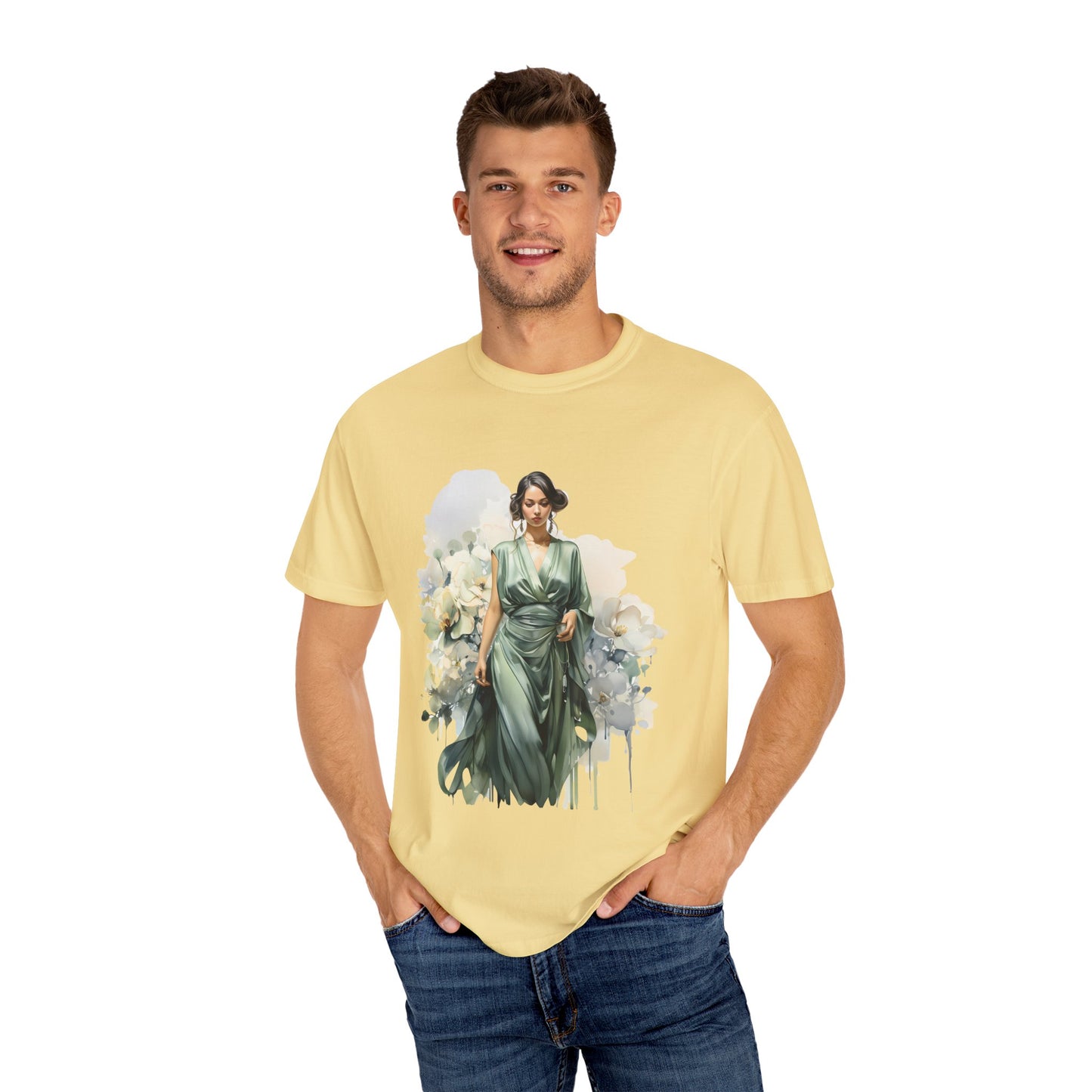 Floral Elegance Unisex Garment-Dyed T-Shirt - Stylish Spring Fashion