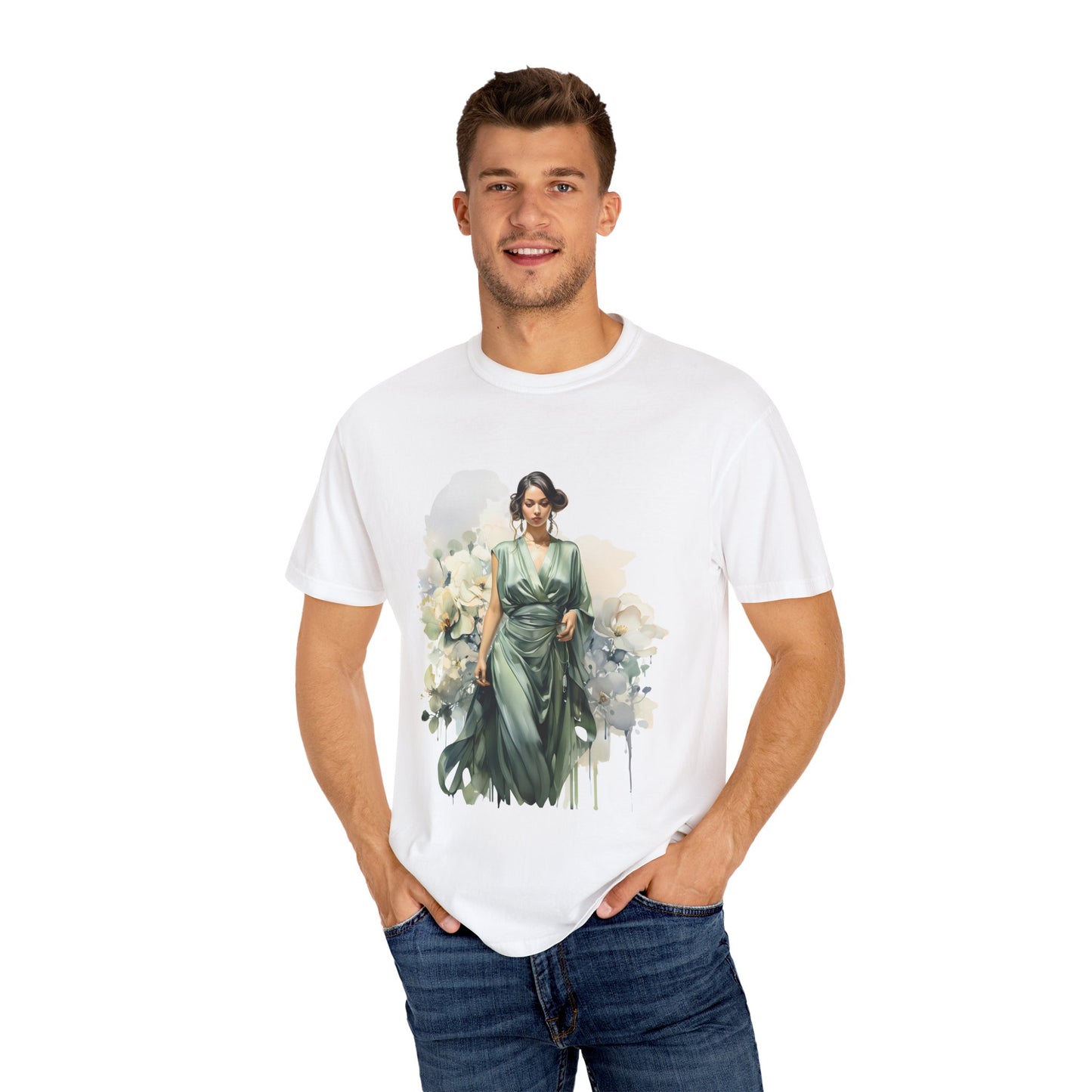 Floral Elegance Unisex Garment-Dyed T-Shirt - Stylish Spring Fashion