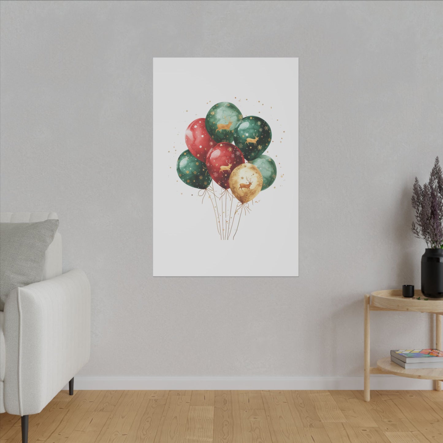 Festive Balloon Canvas Art - Holiday Decor