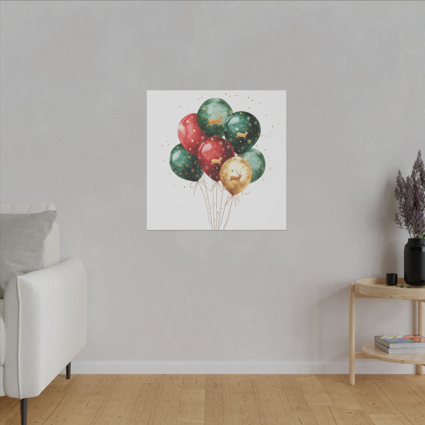 Festive Balloon Canvas Art - Holiday Decor
