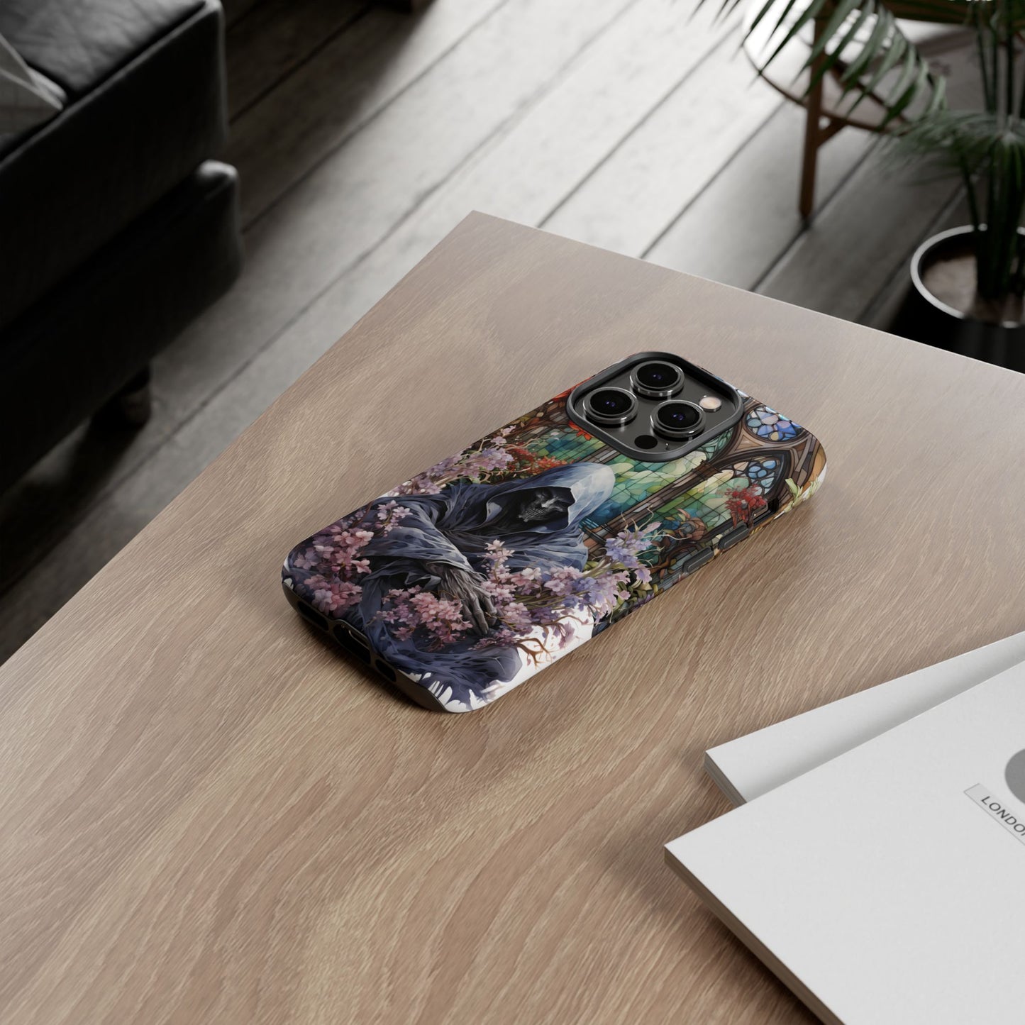 Gothic Floral iPhone Case - Tough Cases with Dark Aesthetic Design