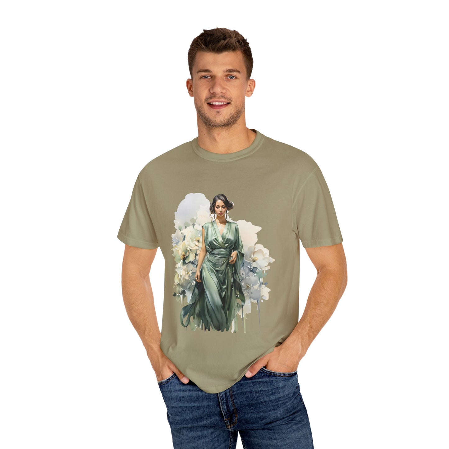 Floral Elegance Unisex Garment-Dyed T-Shirt - Stylish Spring Fashion