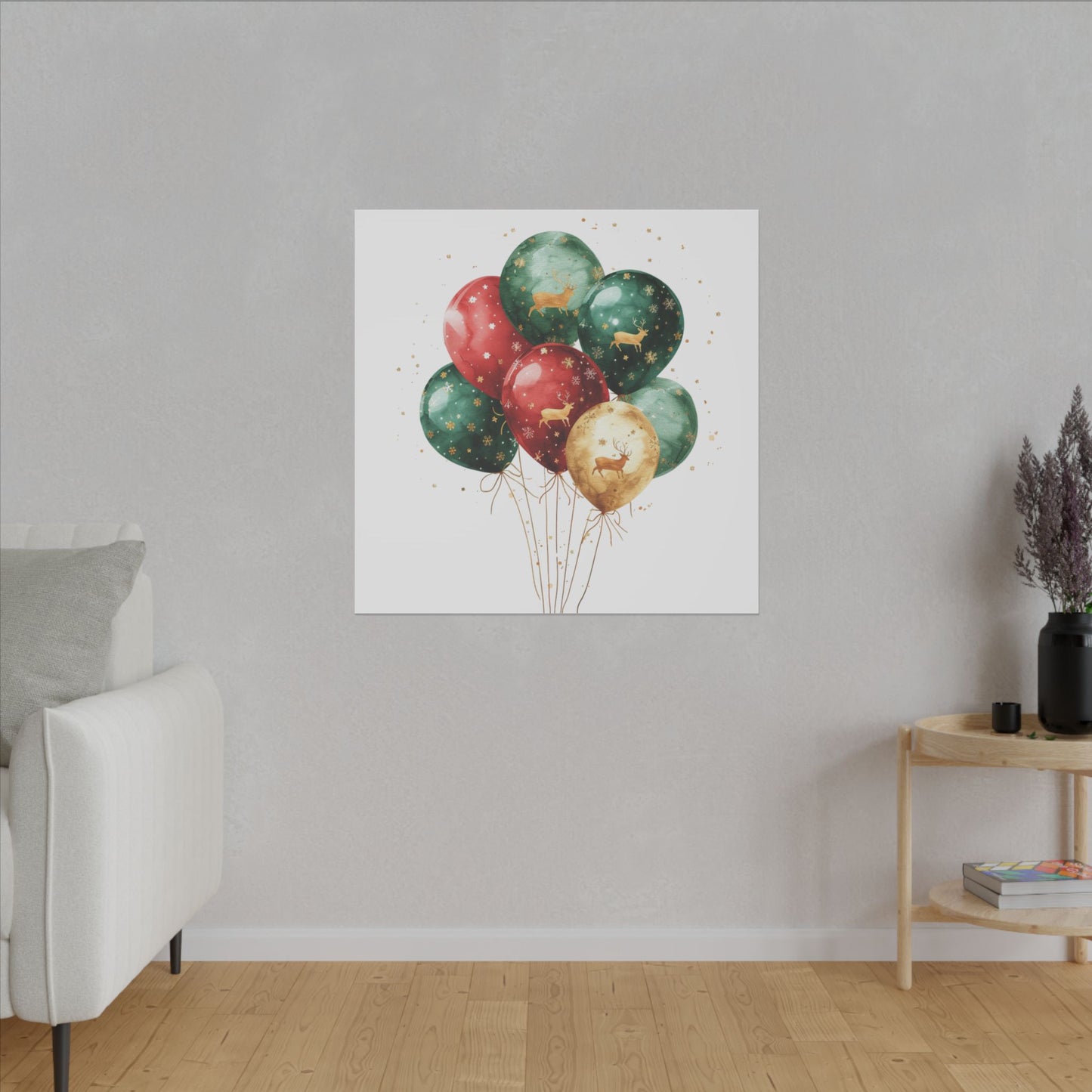 Festive Balloon Canvas Art - Holiday Decor