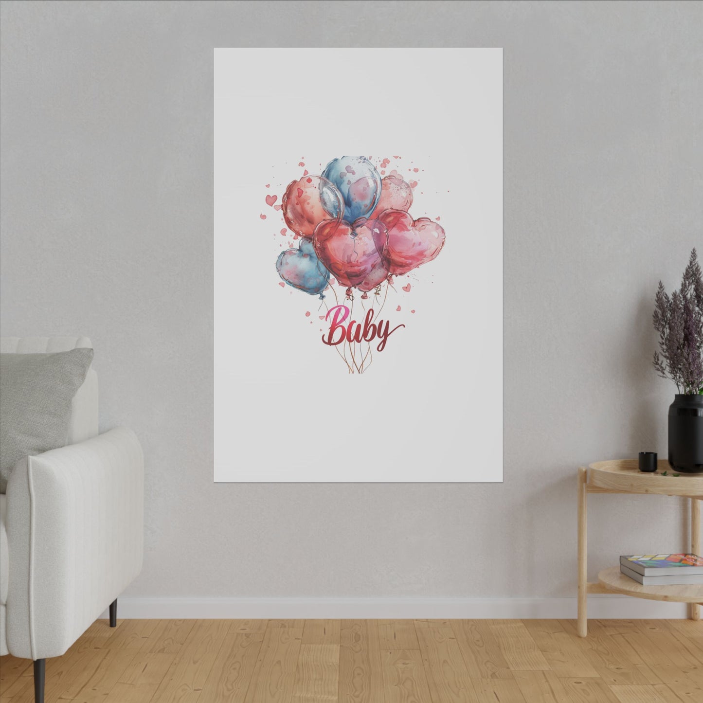 Baby Balloon Canvas Art - Colorful Nursery Decor