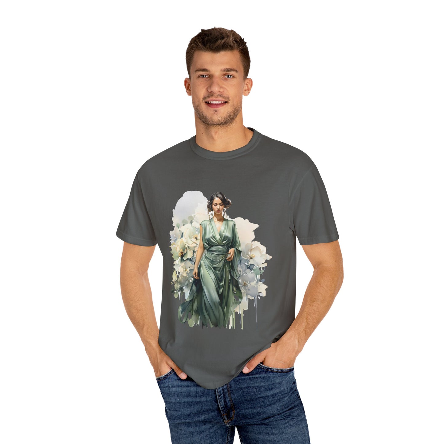 Floral Elegance Unisex Garment-Dyed T-Shirt - Stylish Spring Fashion