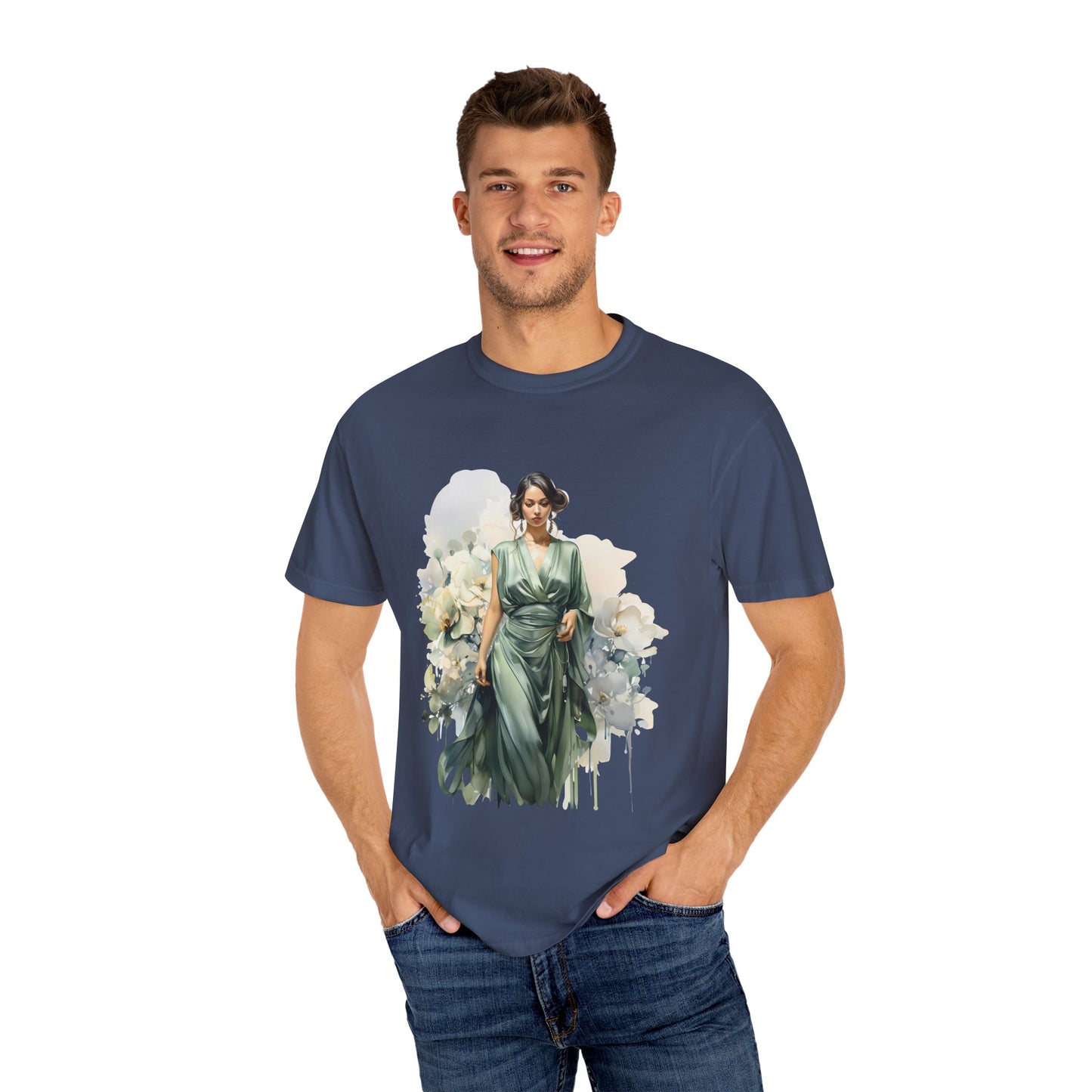 Floral Elegance Unisex Garment-Dyed T-Shirt - Stylish Spring Fashion