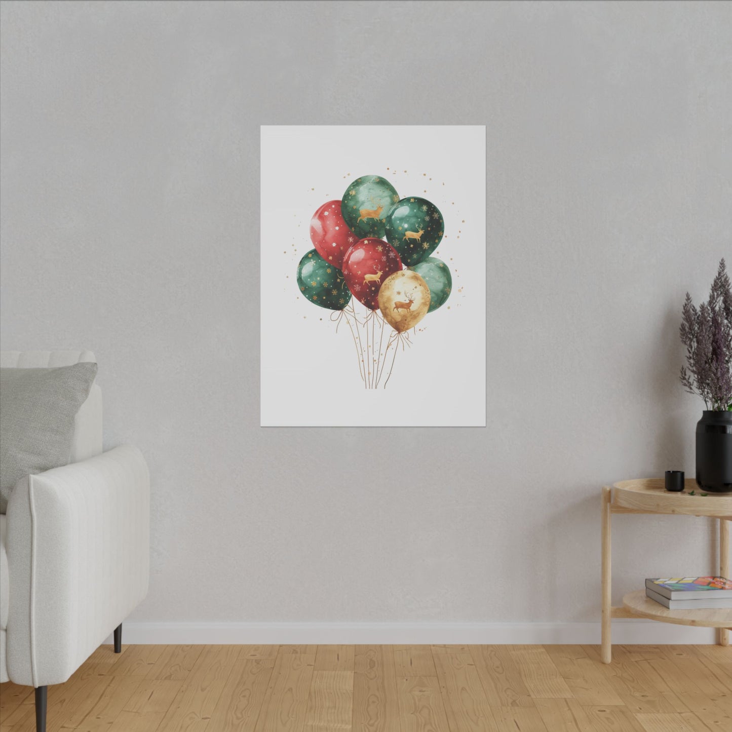 Festive Balloon Canvas Art - Holiday Decor