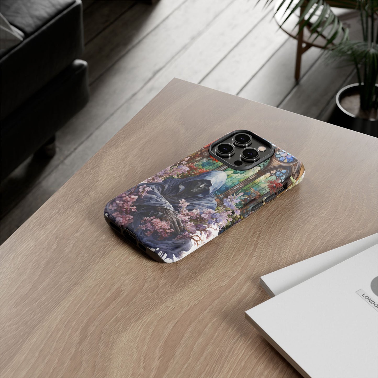 Gothic Floral iPhone Case - Tough Cases with Dark Aesthetic Design