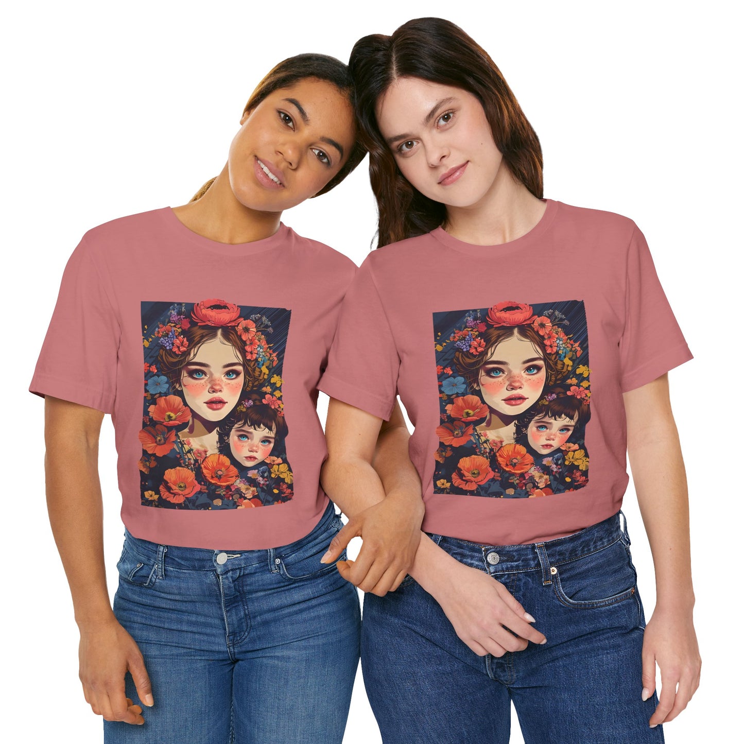 Floral Art Unisex Jersey Tee - Mothers and Daughters Design