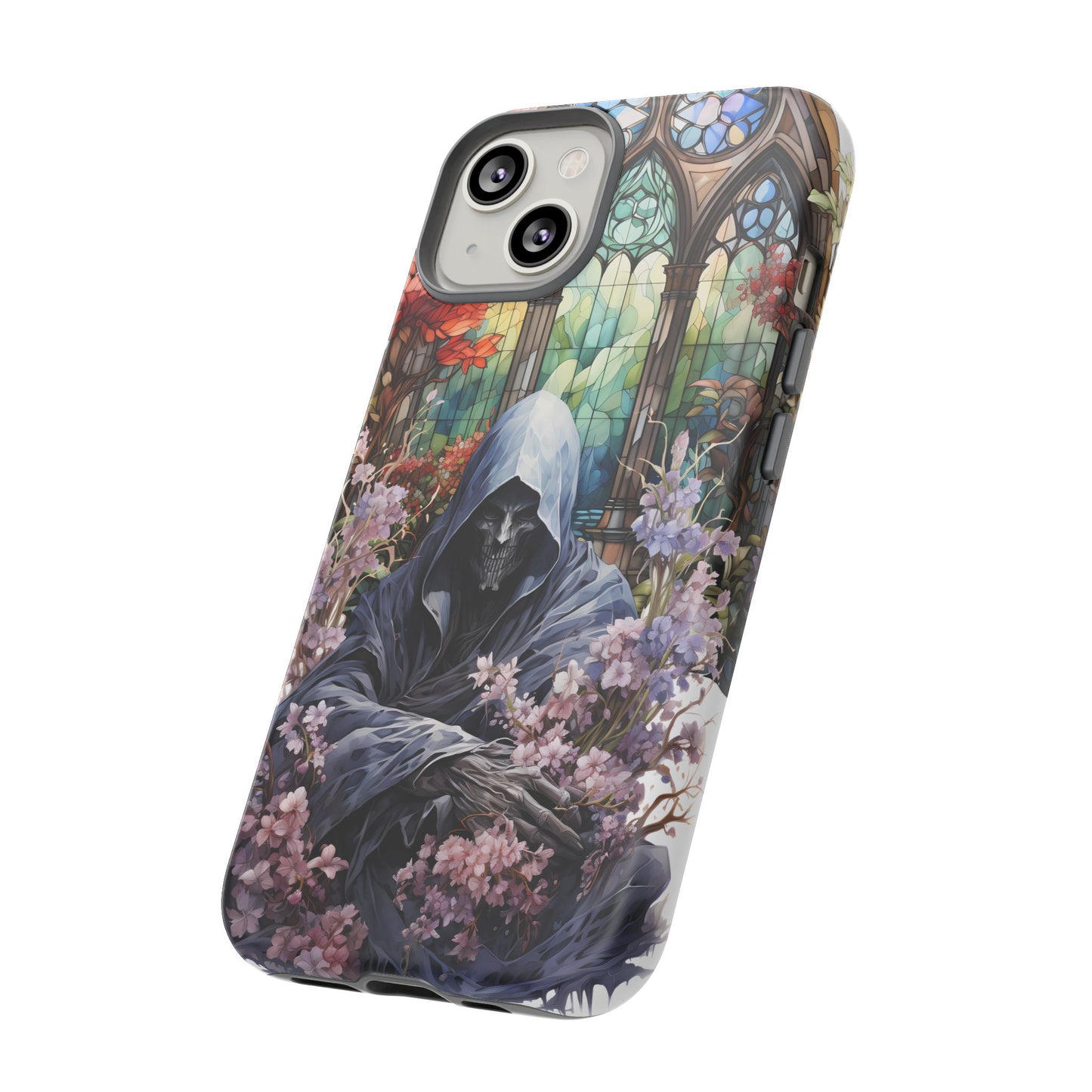 Gothic Floral iPhone Case - Tough Cases with Dark Aesthetic Design