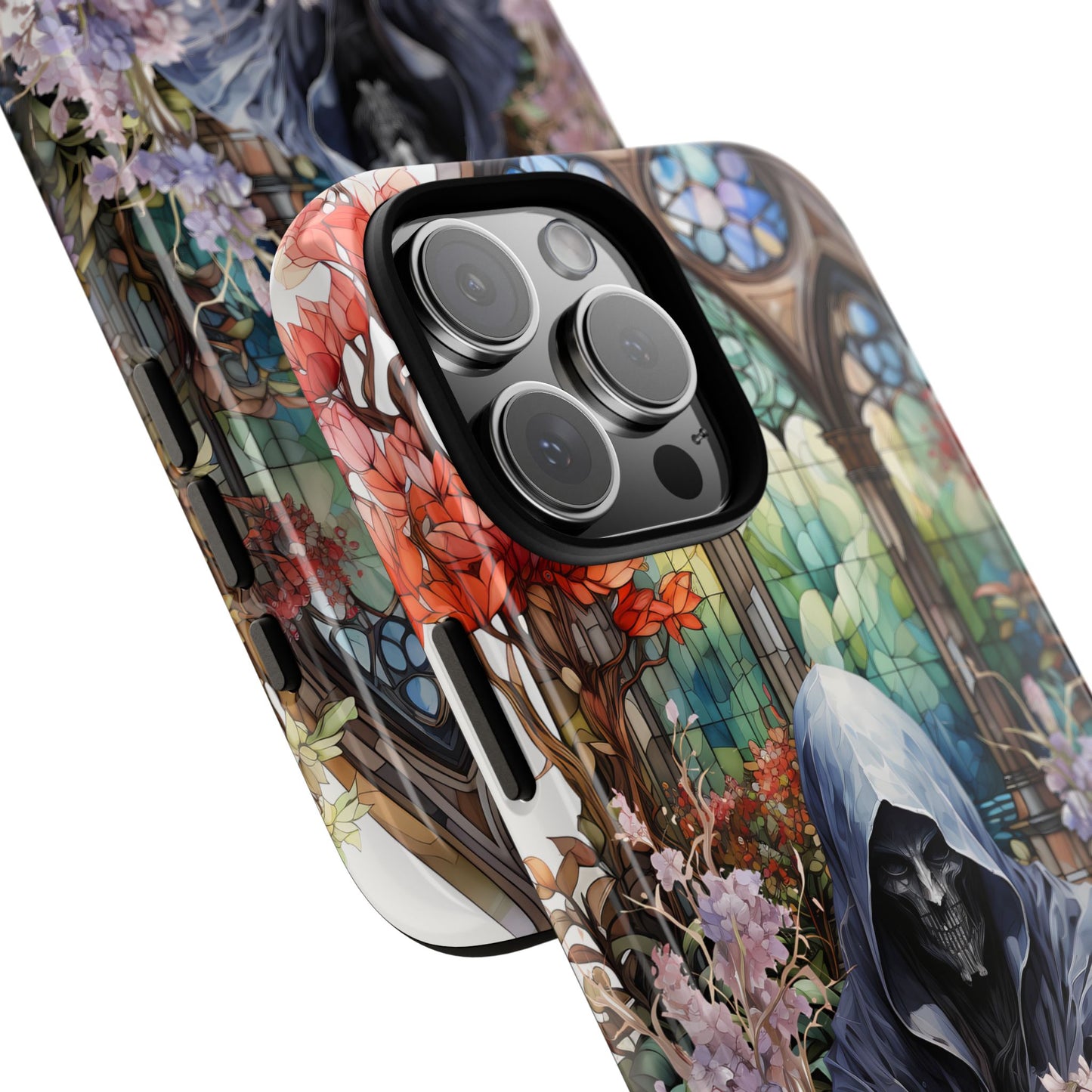 Gothic Floral iPhone Case - Tough Cases with Dark Aesthetic Design