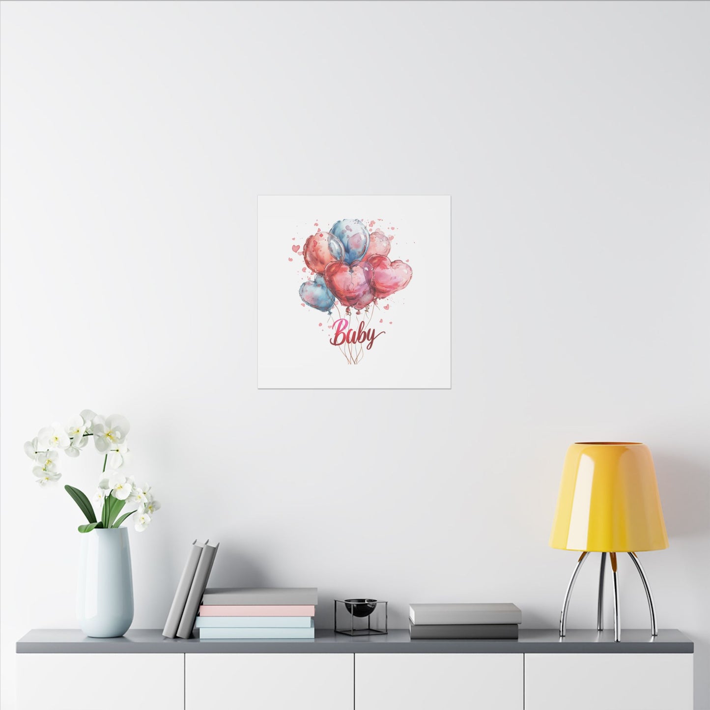 Baby Balloon Canvas Art - Colorful Nursery Decor