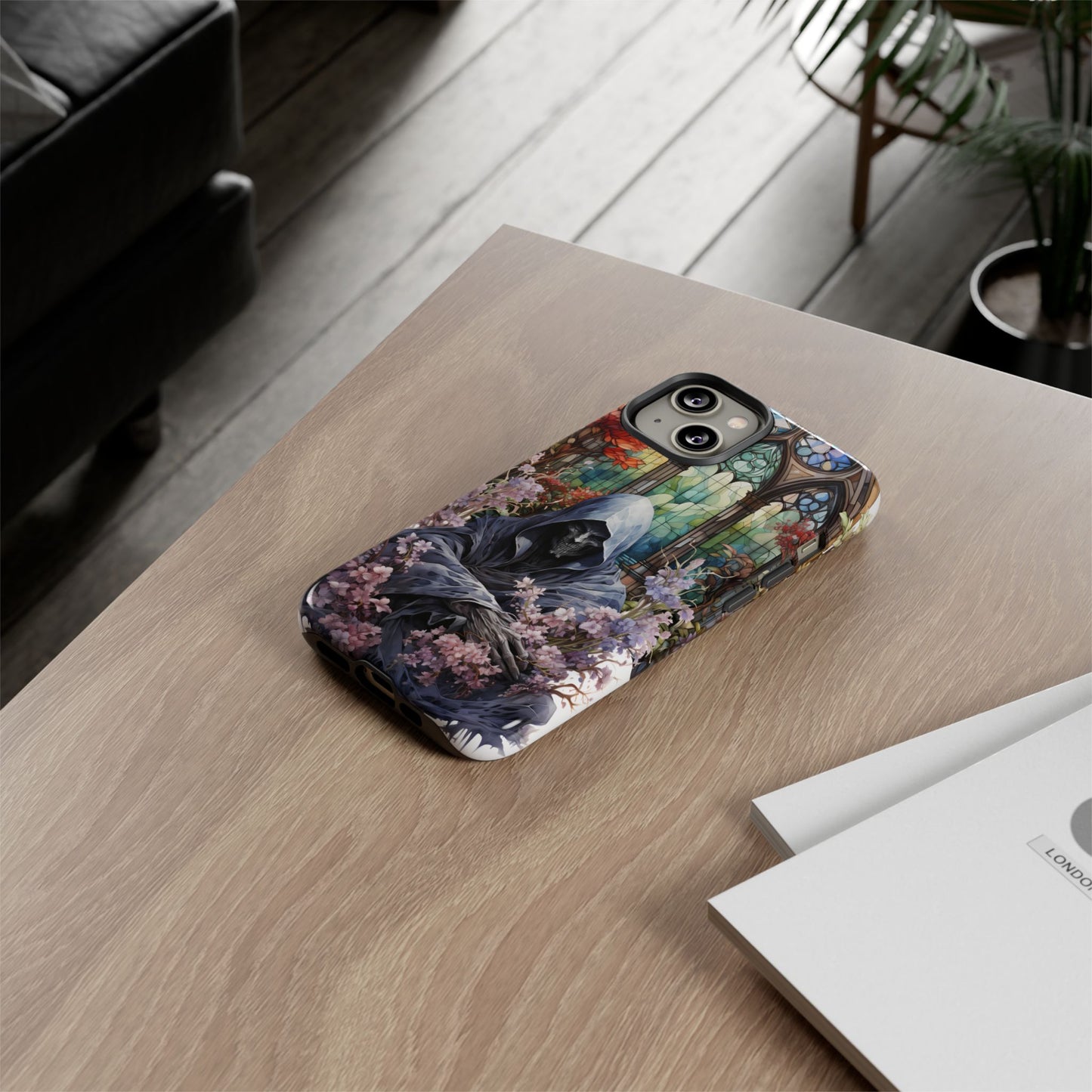 Gothic Floral iPhone Case - Tough Cases with Dark Aesthetic Design