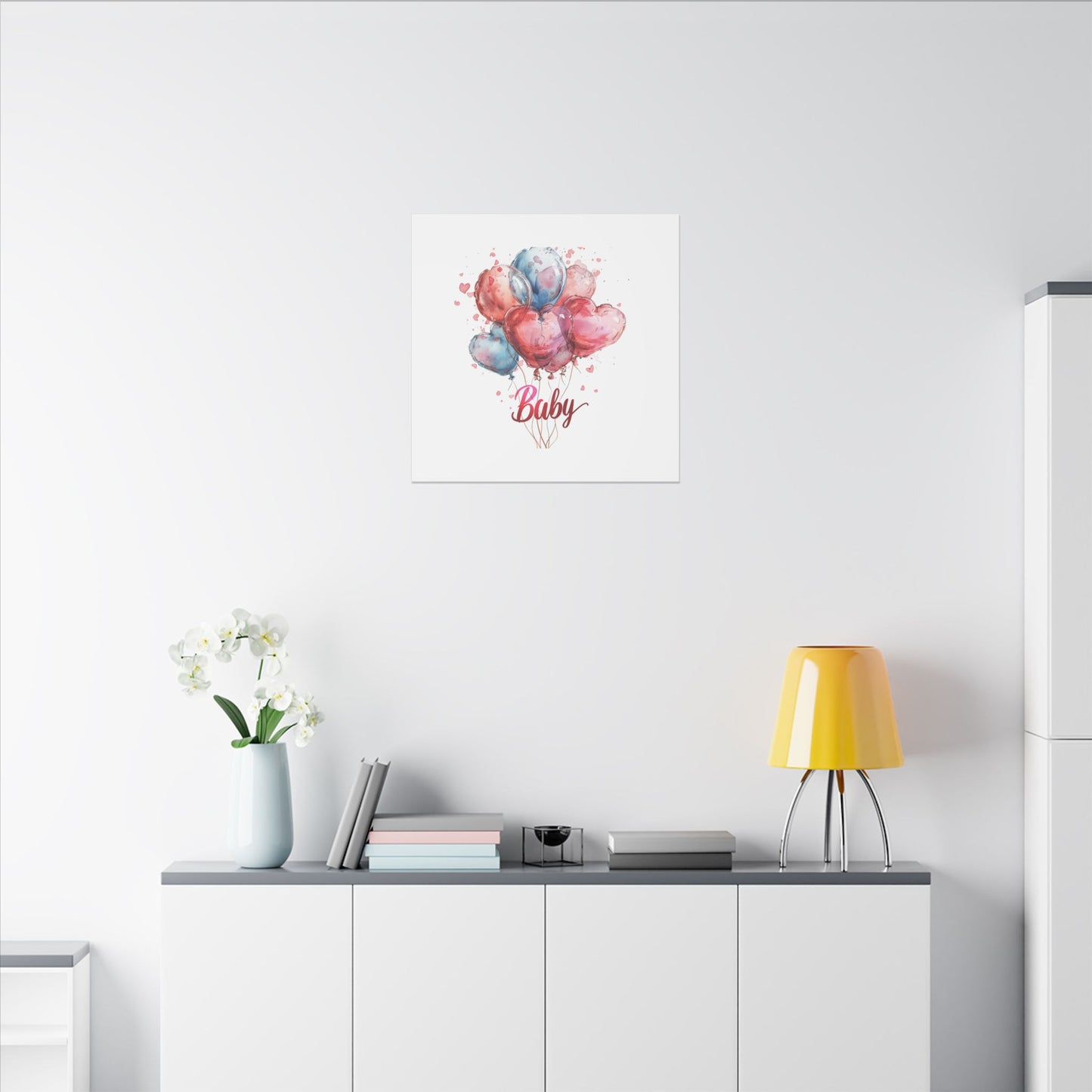 Baby Balloon Canvas Art - Colorful Nursery Decor