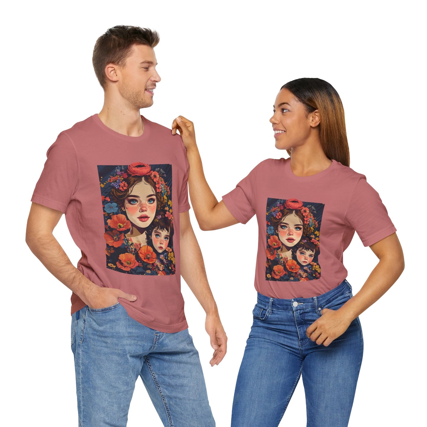Floral Art Unisex Jersey Tee - Mothers and Daughters Design
