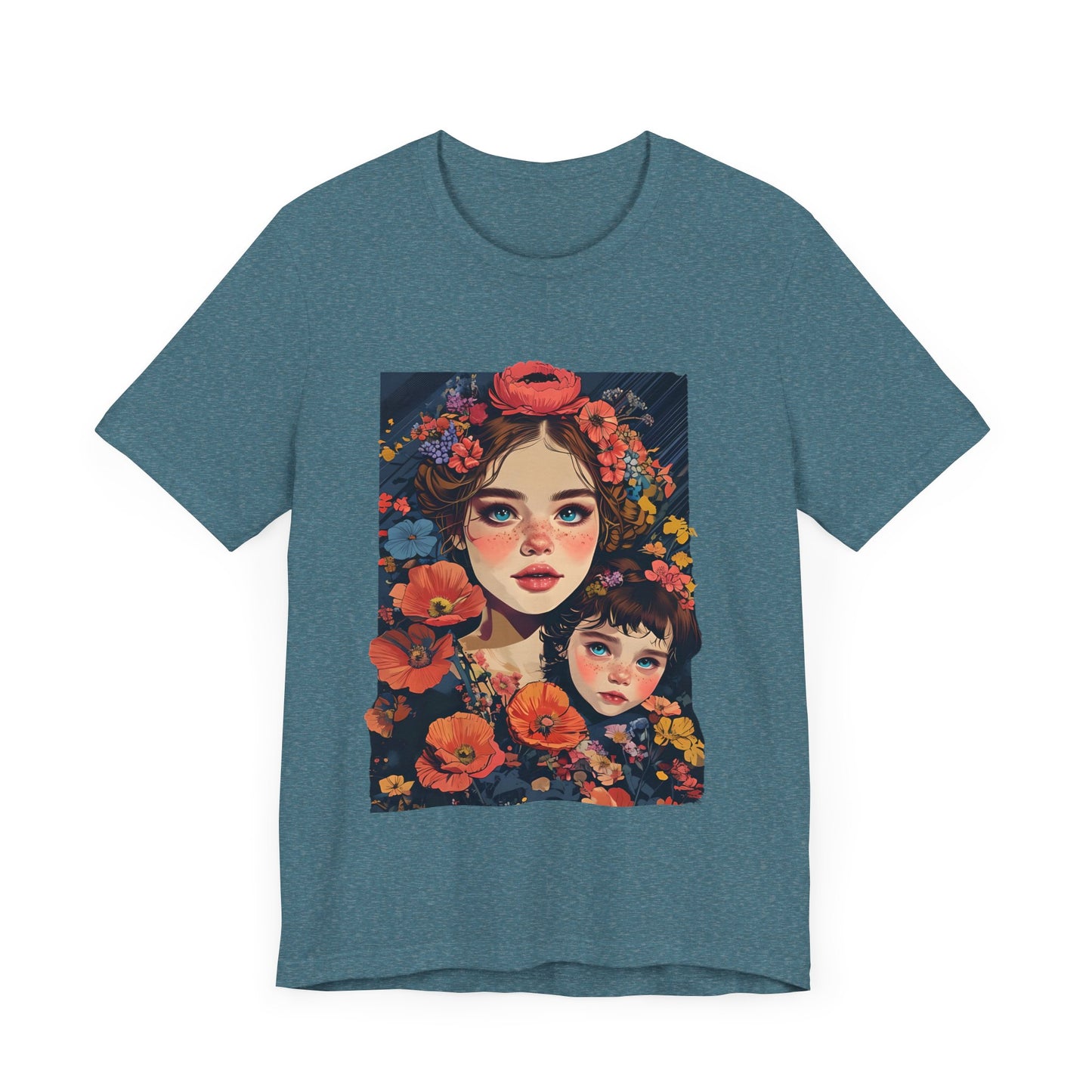 Floral Art Unisex Jersey Tee - Mothers and Daughters Design