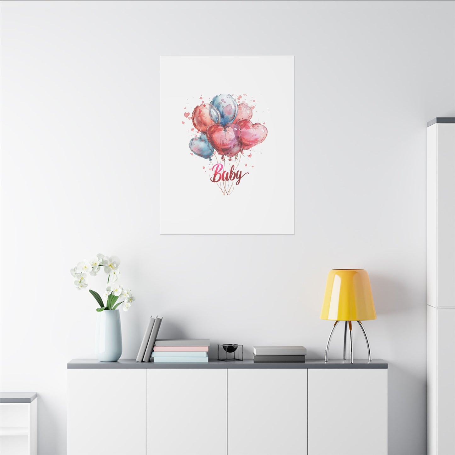 Baby Balloon Canvas Art - Colorful Nursery Decor