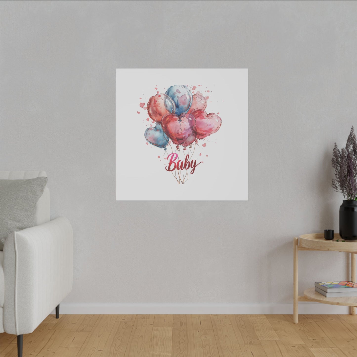 Baby Balloon Canvas Art - Colorful Nursery Decor