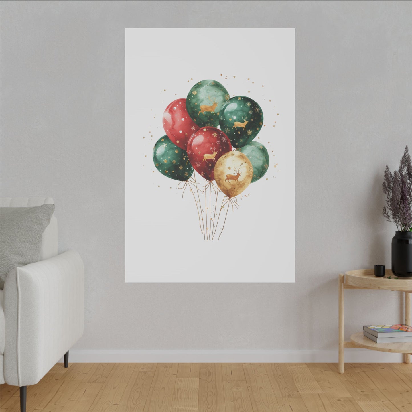 Festive Balloon Canvas Art - Holiday Decor
