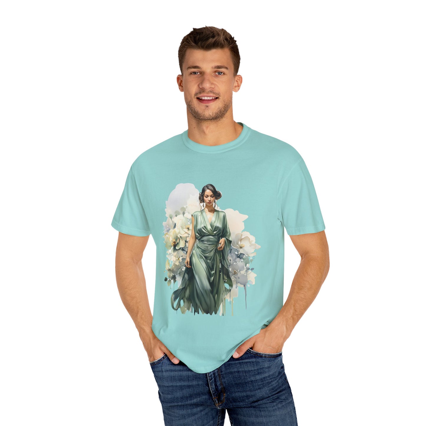 Floral Elegance Unisex Garment-Dyed T-Shirt - Stylish Spring Fashion