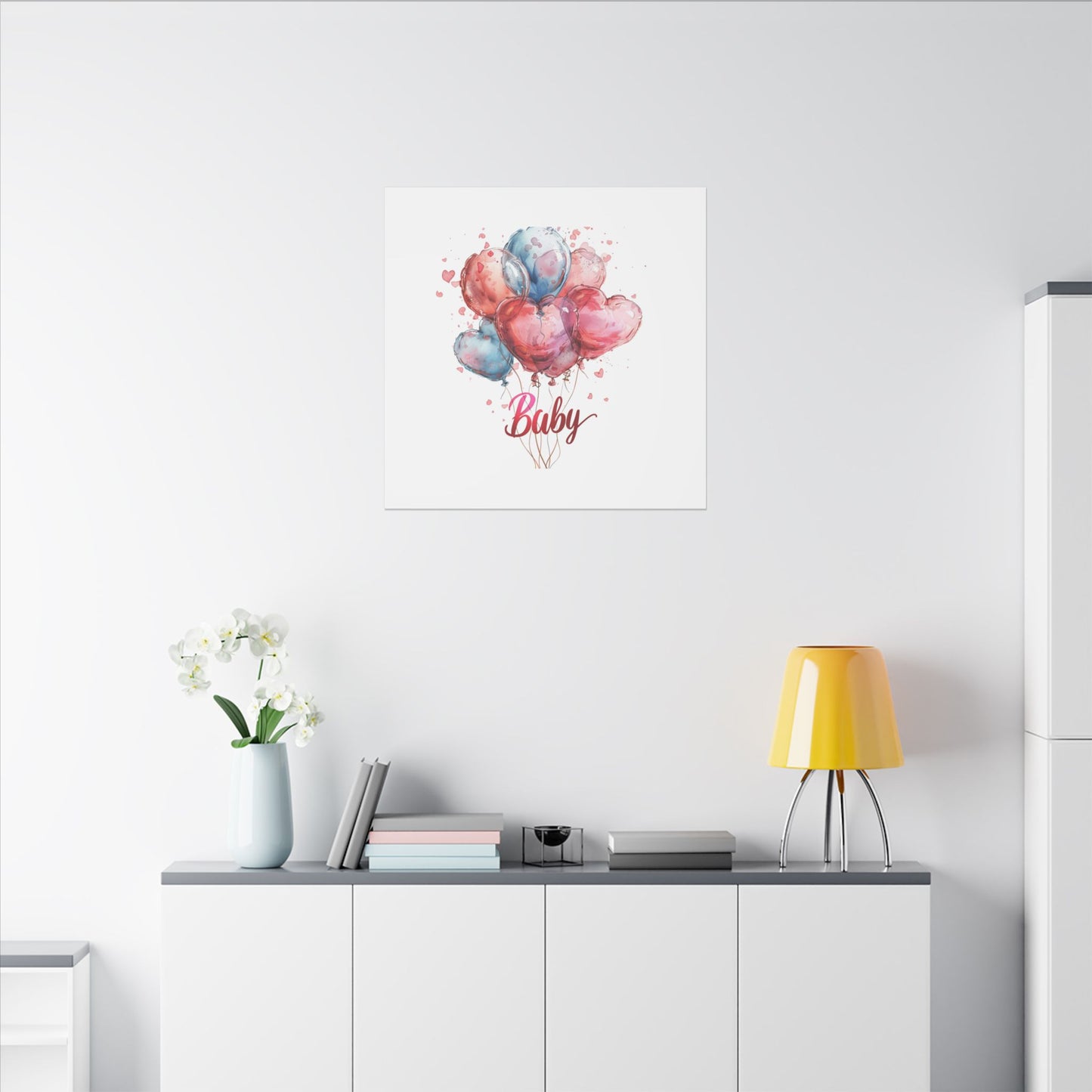 Baby Balloon Canvas Art - Colorful Nursery Decor