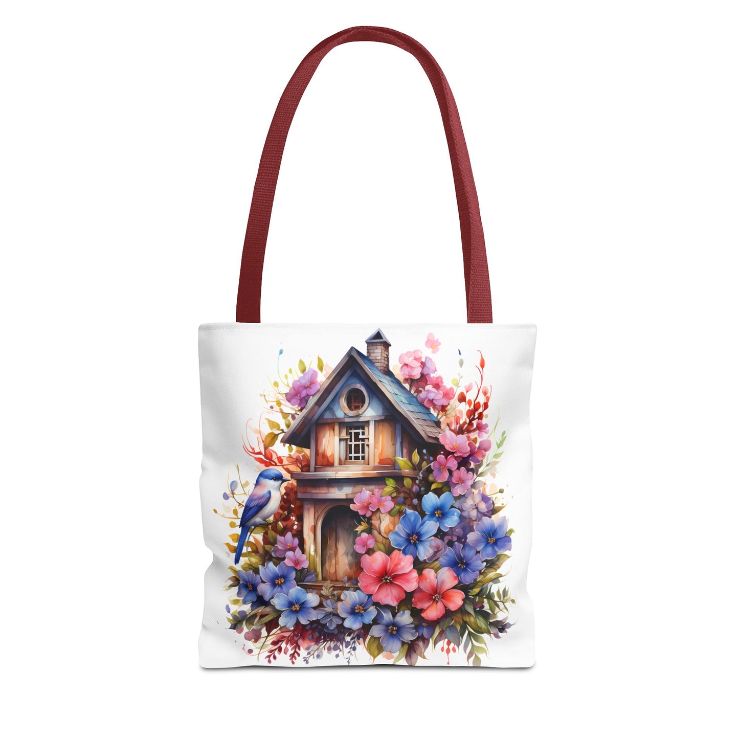 Botanical Birdhouse Tote Bag - Floral Design for Nature Lovers
