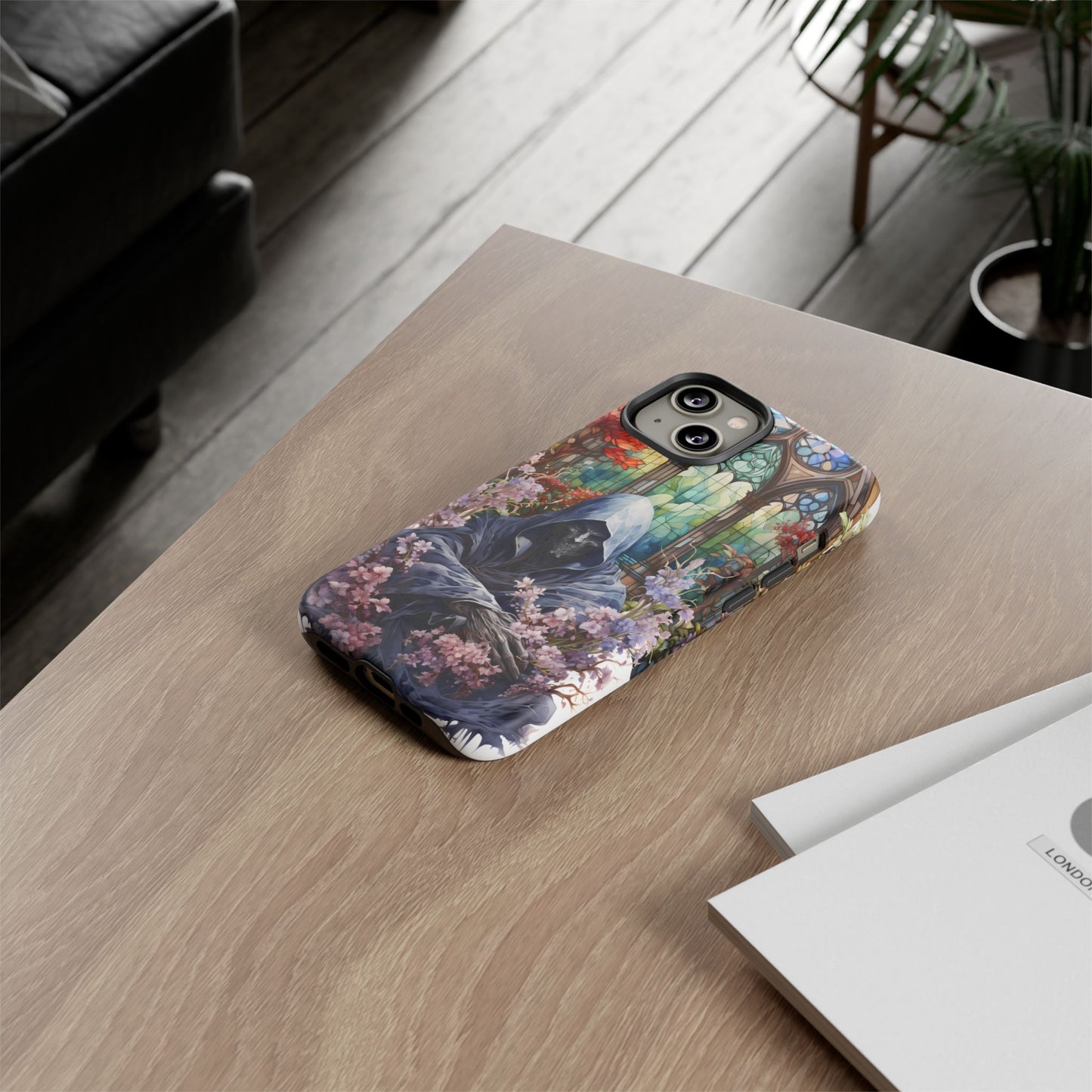 Gothic Floral iPhone Case - Tough Cases with Dark Aesthetic Design