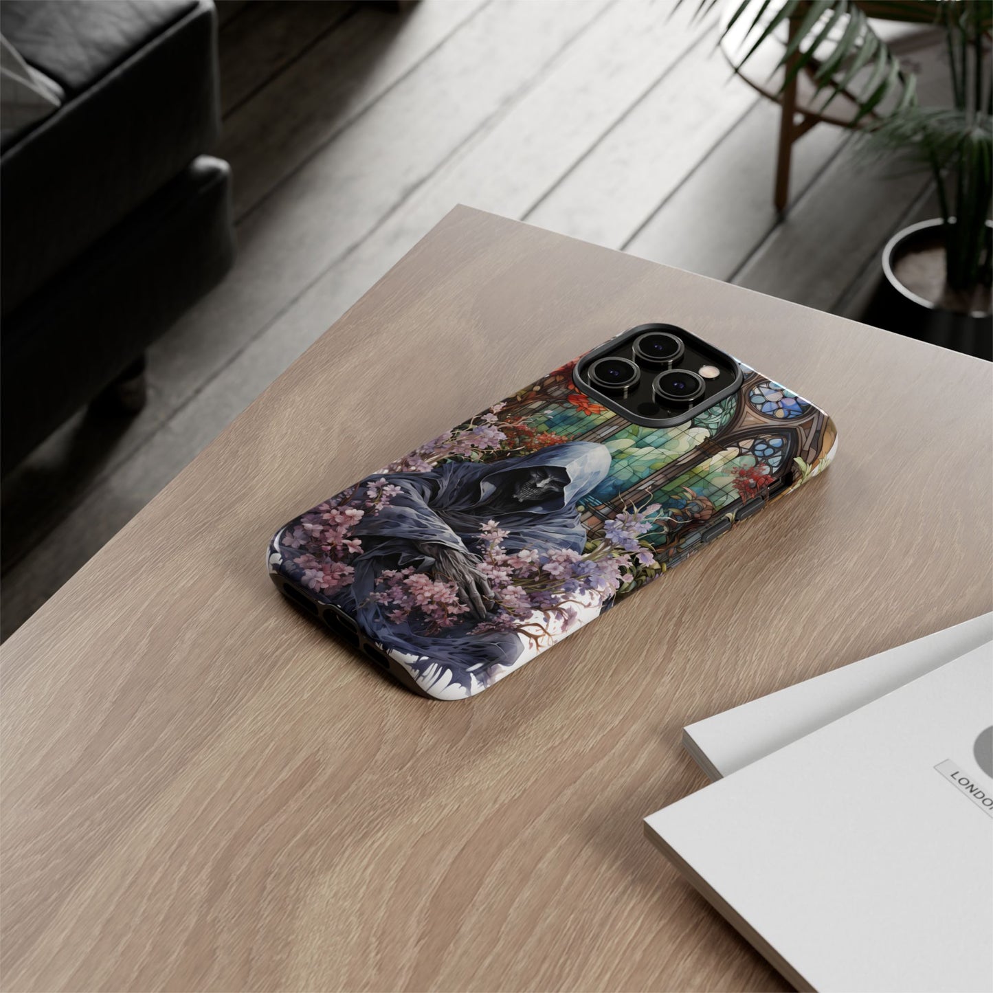 Gothic Floral iPhone Case - Tough Cases with Dark Aesthetic Design