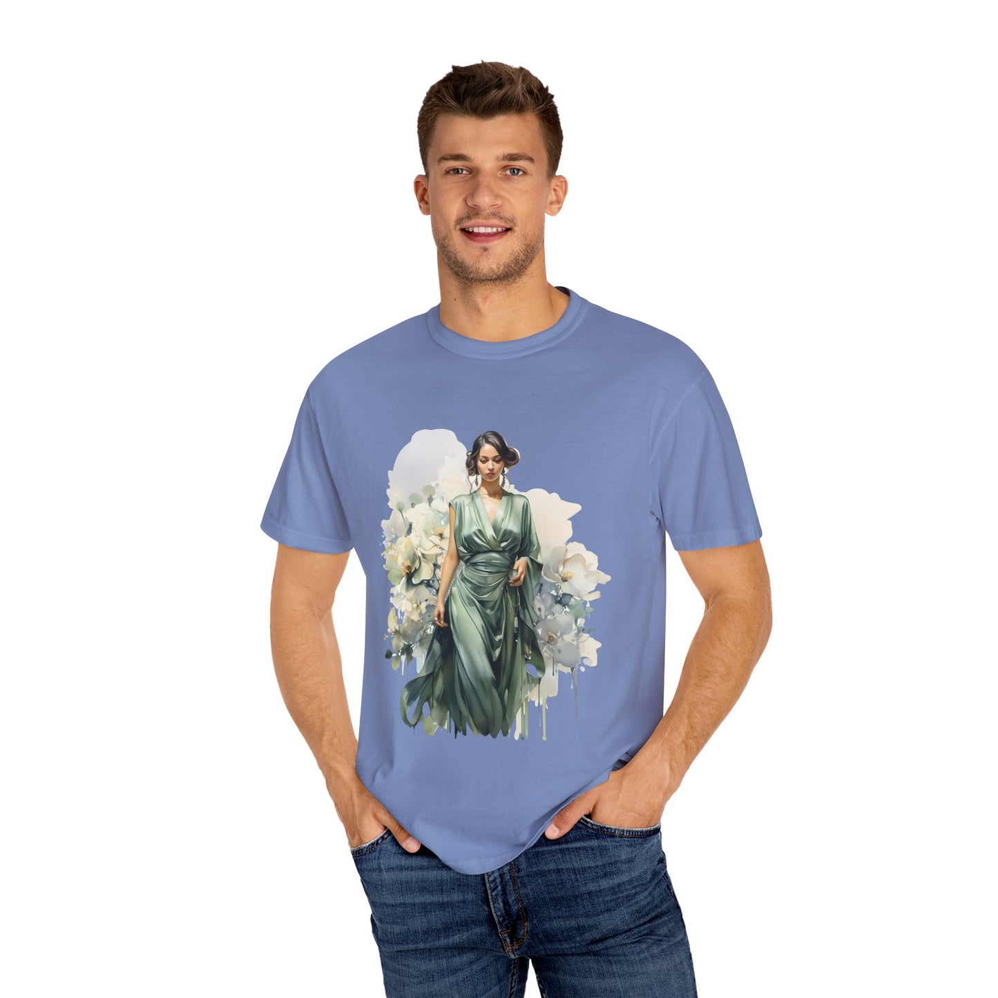 Floral Elegance Unisex Garment-Dyed T-Shirt - Stylish Spring Fashion