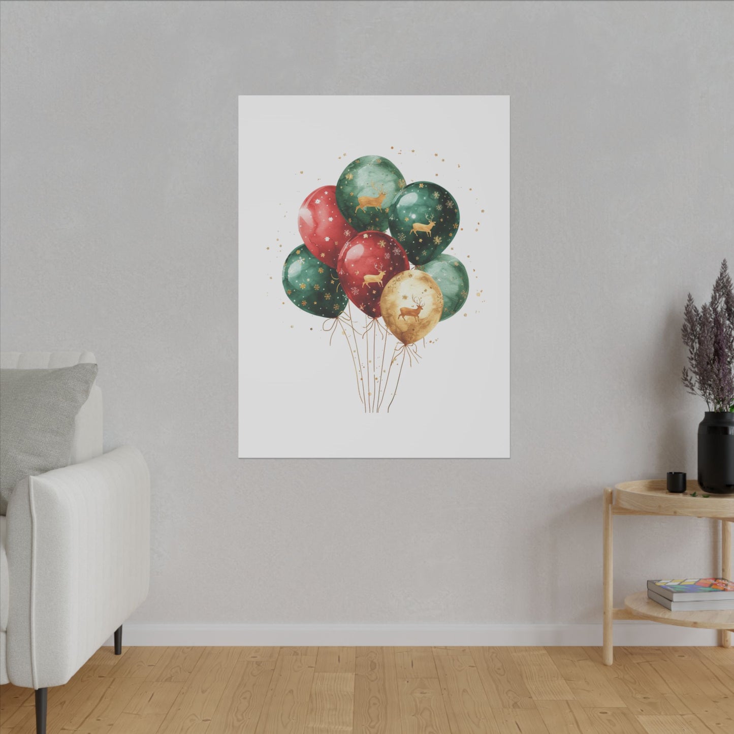 Festive Balloon Canvas Art - Holiday Decor