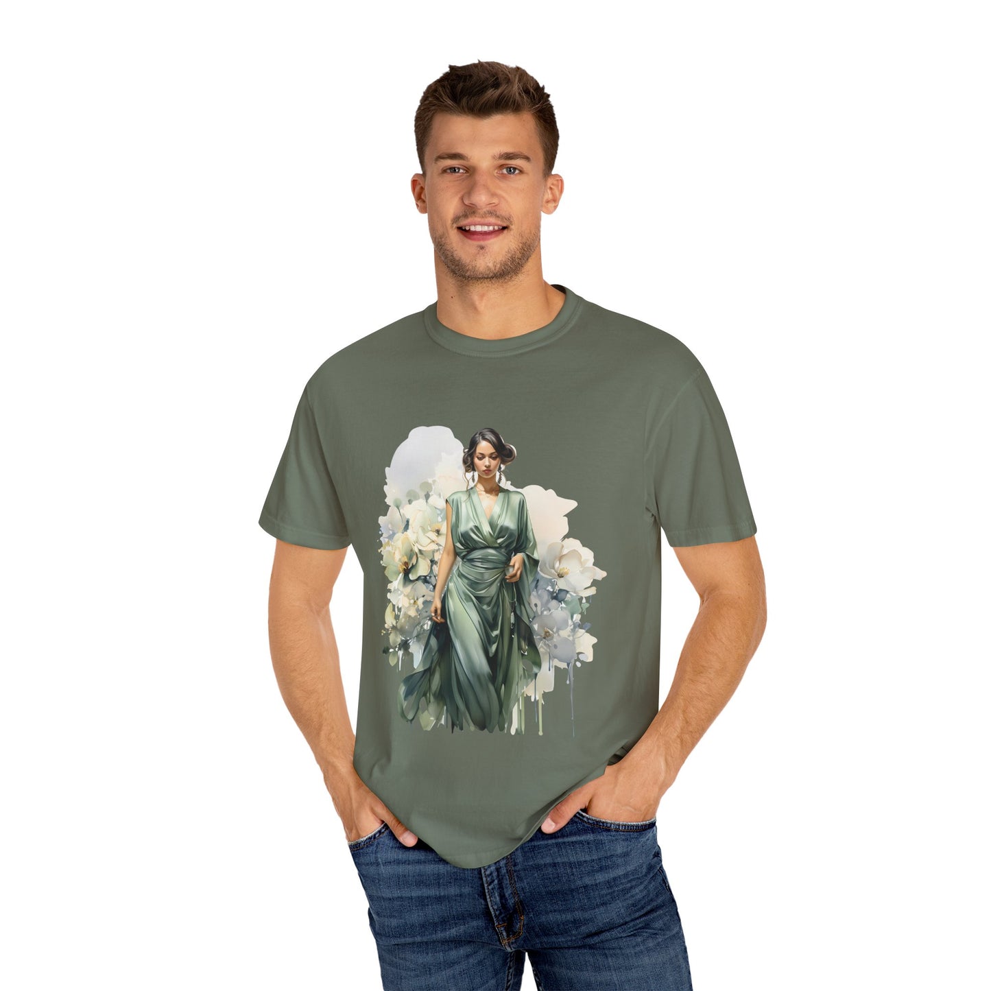 Floral Elegance Unisex Garment-Dyed T-Shirt - Stylish Spring Fashion