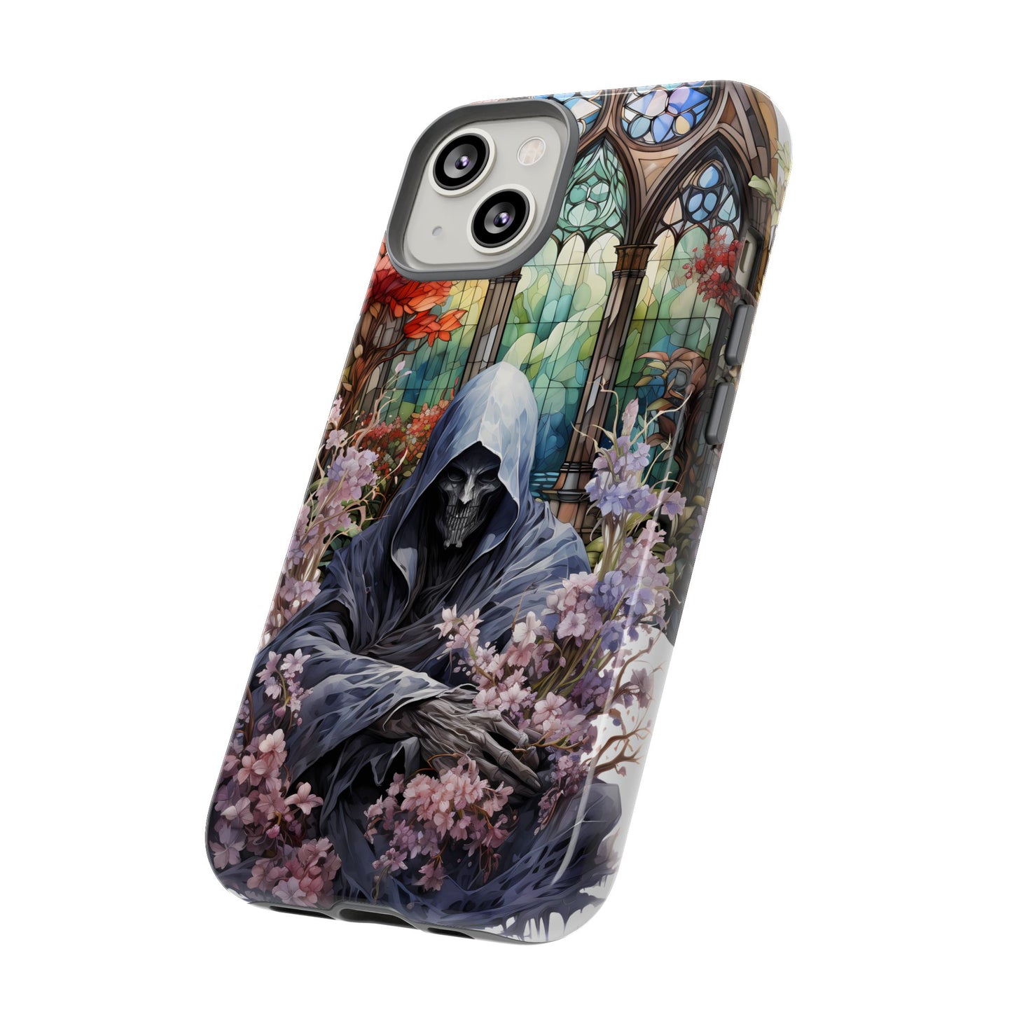 Gothic Floral iPhone Case - Tough Cases with Dark Aesthetic Design