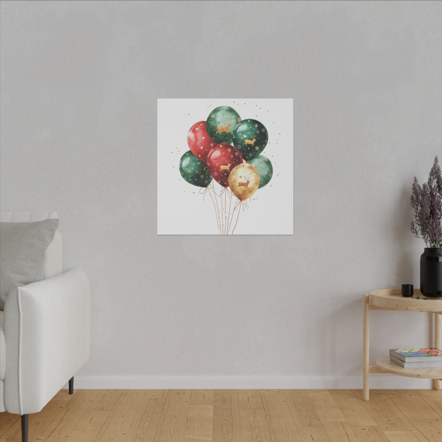 Festive Balloon Canvas Art - Holiday Decor