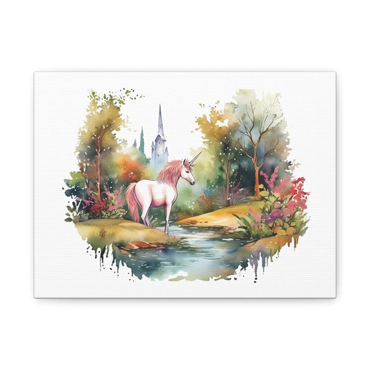 Whimsical Unicorn Canvas Art, Magical Wall Decor, Fairy Tale Home Decor, Kids Room Art, Unique Gift Idea