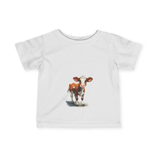 Cute Calf Infant Tee - Adorable Baby Cow Graphic T-Shirt