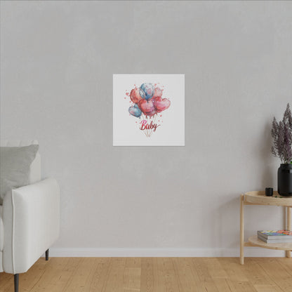 Baby Balloon Canvas Art - Colorful Nursery Decor