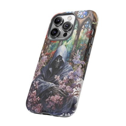 Gothic Floral iPhone Case - Tough Cases with Dark Aesthetic Design