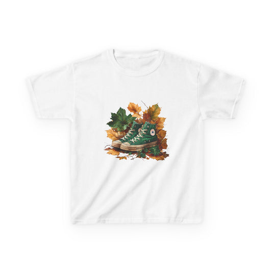 Autumn Leaves Kids Tee with Converse Design