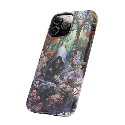 Gothic Floral iPhone Case - Tough Cases with Dark Aesthetic Design