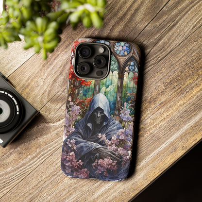 Gothic Floral iPhone Case - Tough Cases with Dark Aesthetic Design