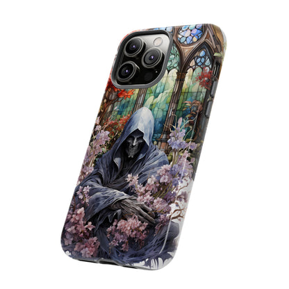 Gothic Floral iPhone Case - Tough Cases with Dark Aesthetic Design