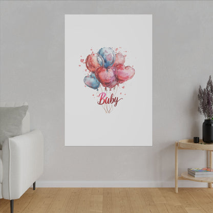 Baby Balloon Canvas Art - Colorful Nursery Decor