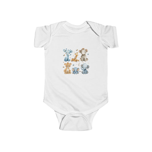 Adorable Animal Print Infant Bodysuit - Cute Jersey Onesie for Newborns