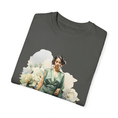 Floral Elegance Unisex Garment-Dyed T-Shirt - Stylish Spring Fashion