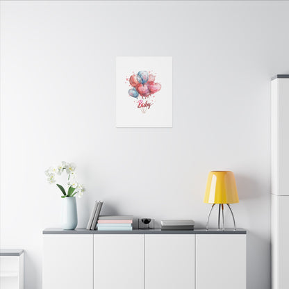 Baby Balloon Canvas Art - Colorful Nursery Decor