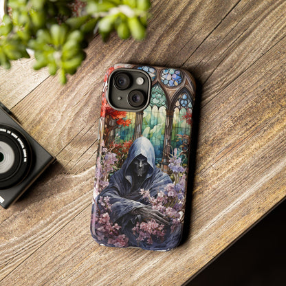 Gothic Floral iPhone Case - Tough Cases with Dark Aesthetic Design