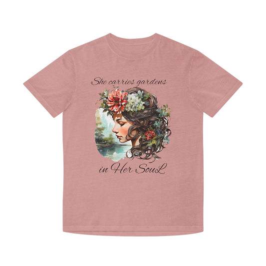 Unisex Faded Floral Print Shirt - Vintage Style Tee for Nature Lovers
