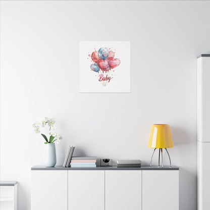Baby Balloon Canvas Art - Colorful Nursery Decor